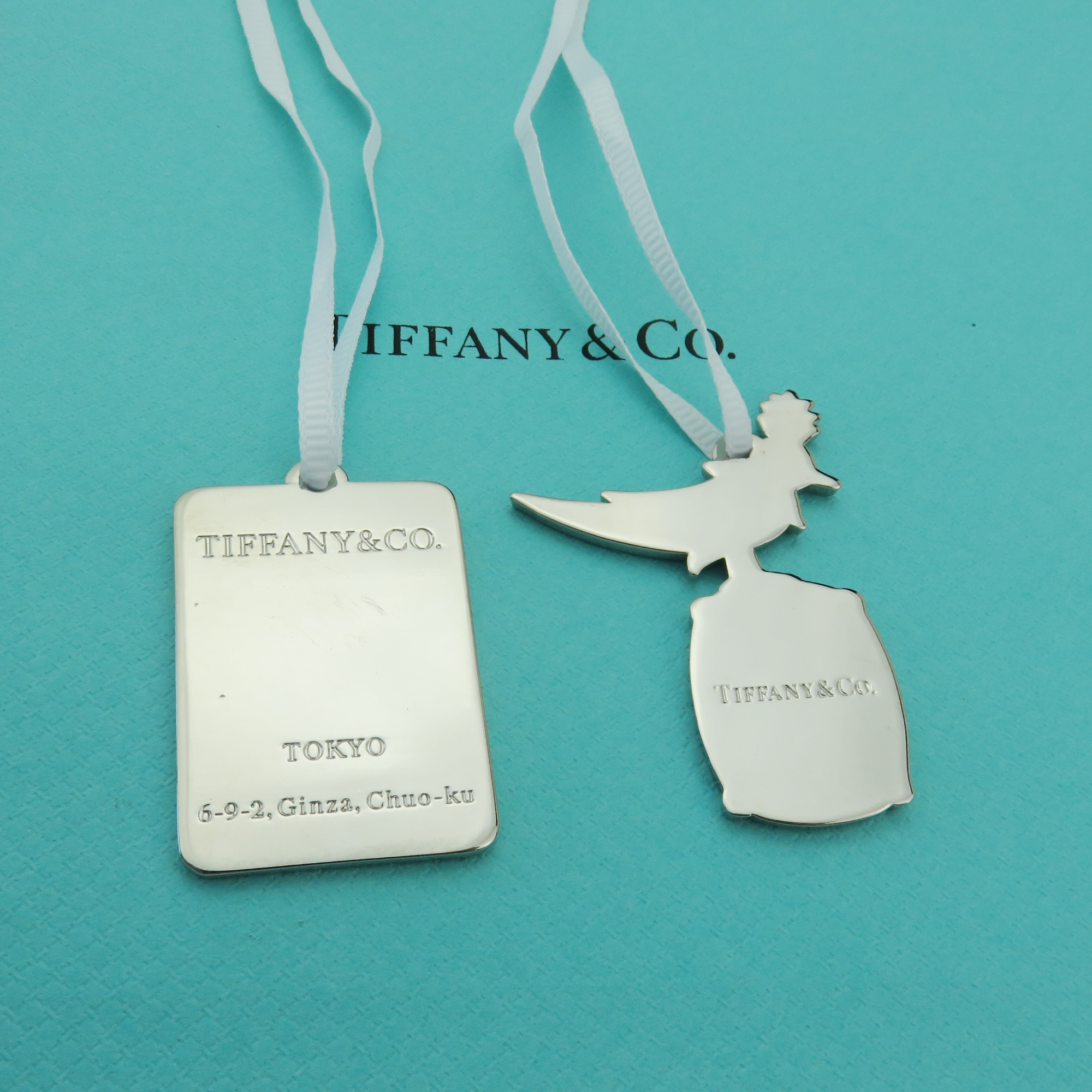 Tiffany & Co. Ginza Exclusive Charms Building Tag + Bird on a Rock Set of 2