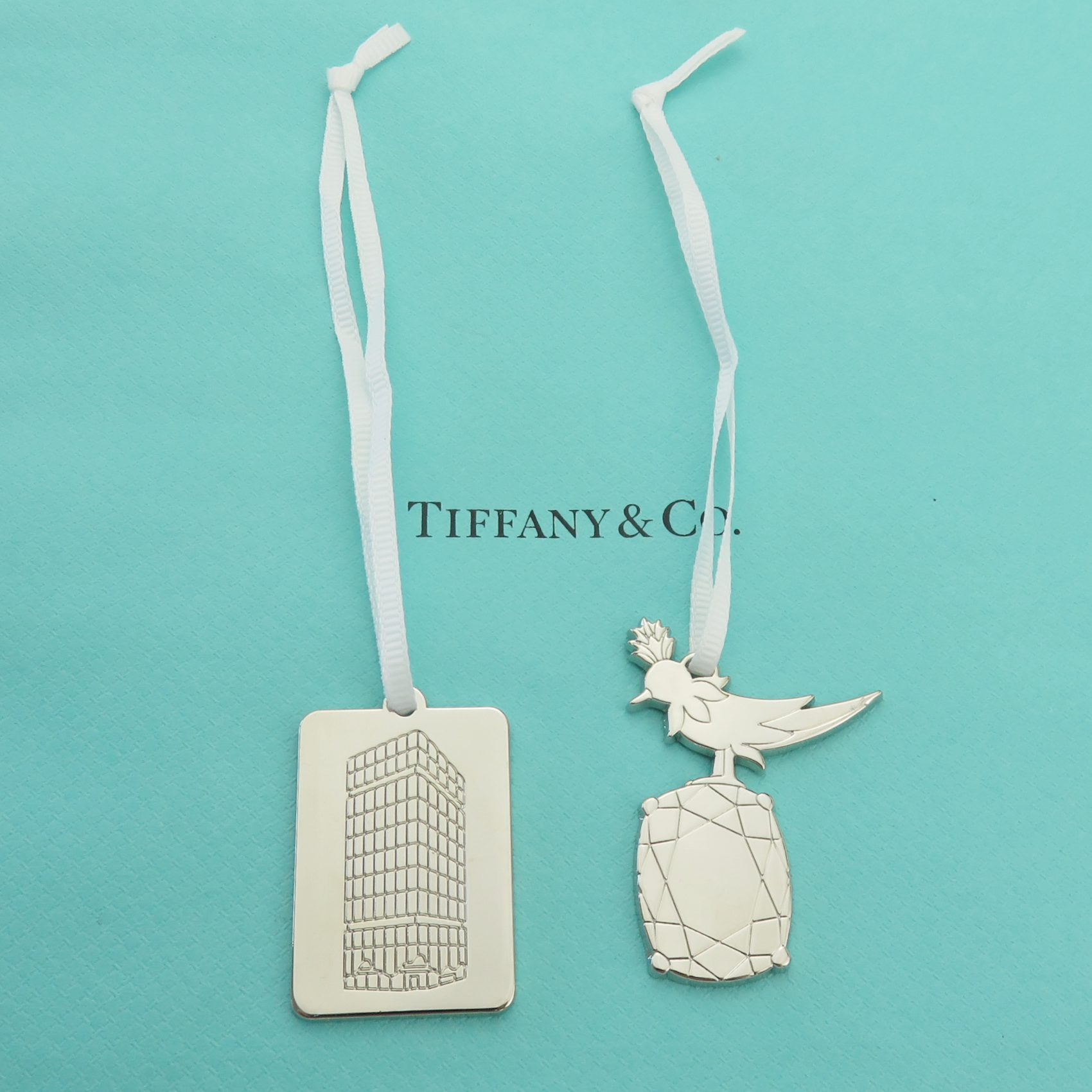 Tiffany & Co. Ginza Exclusive Charms Building Tag + Bird on a Rock Set of 2