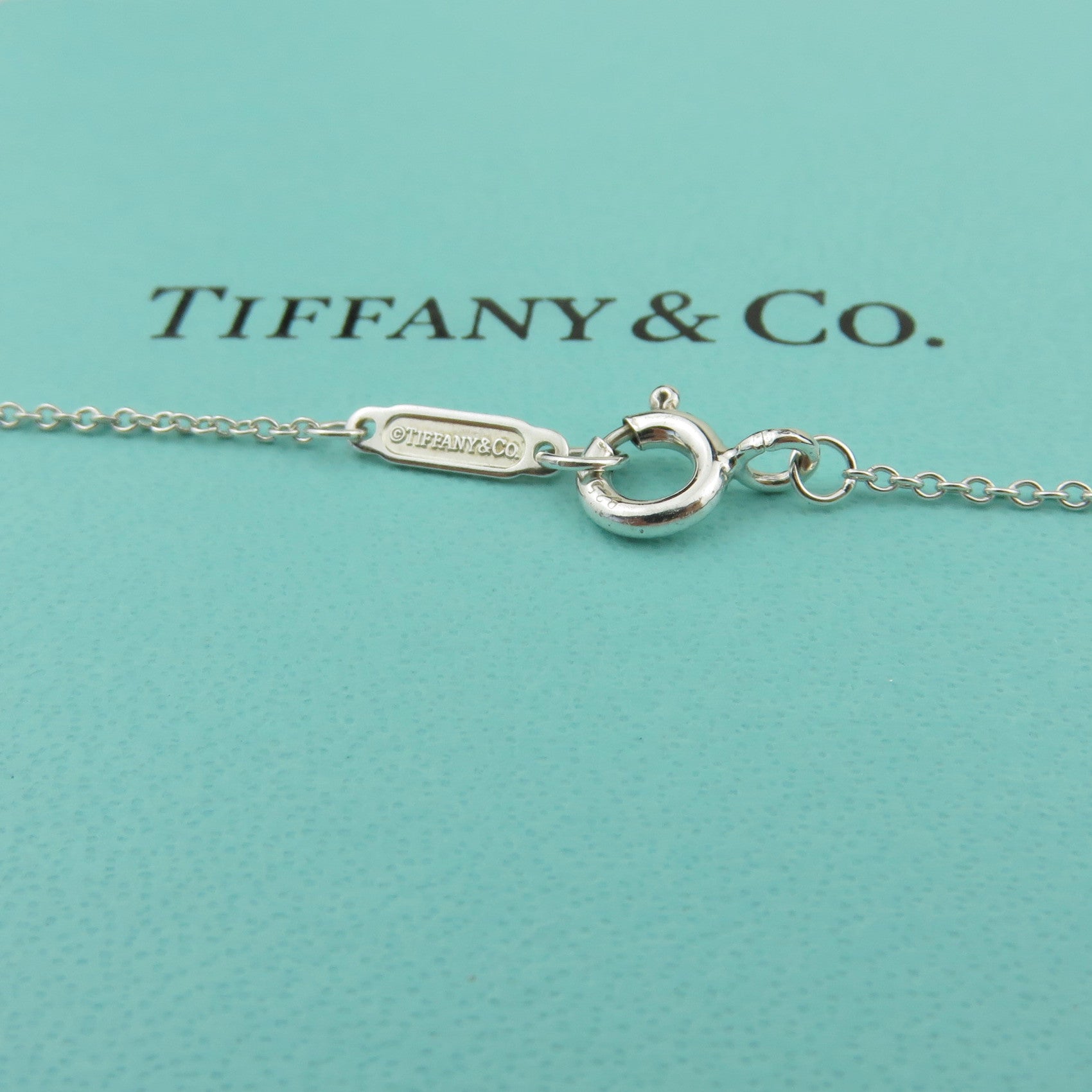 TIFFANY & CO 925 Sterling Silver I Love You Heart Tag Pendant Necklace with Box