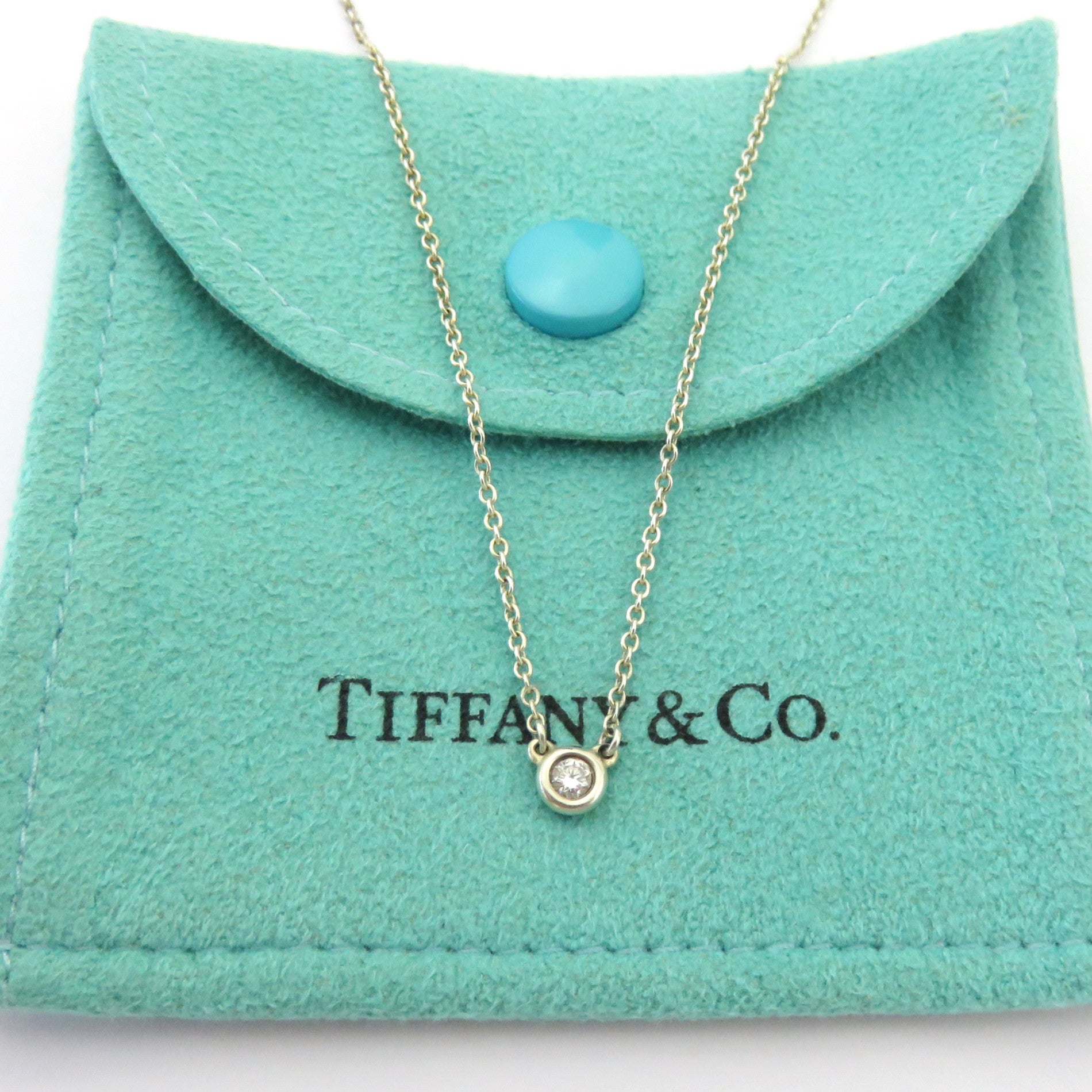 TIFFANY & CO 925 Sterling Silver Diamonds By The Yard Pendant Necklace