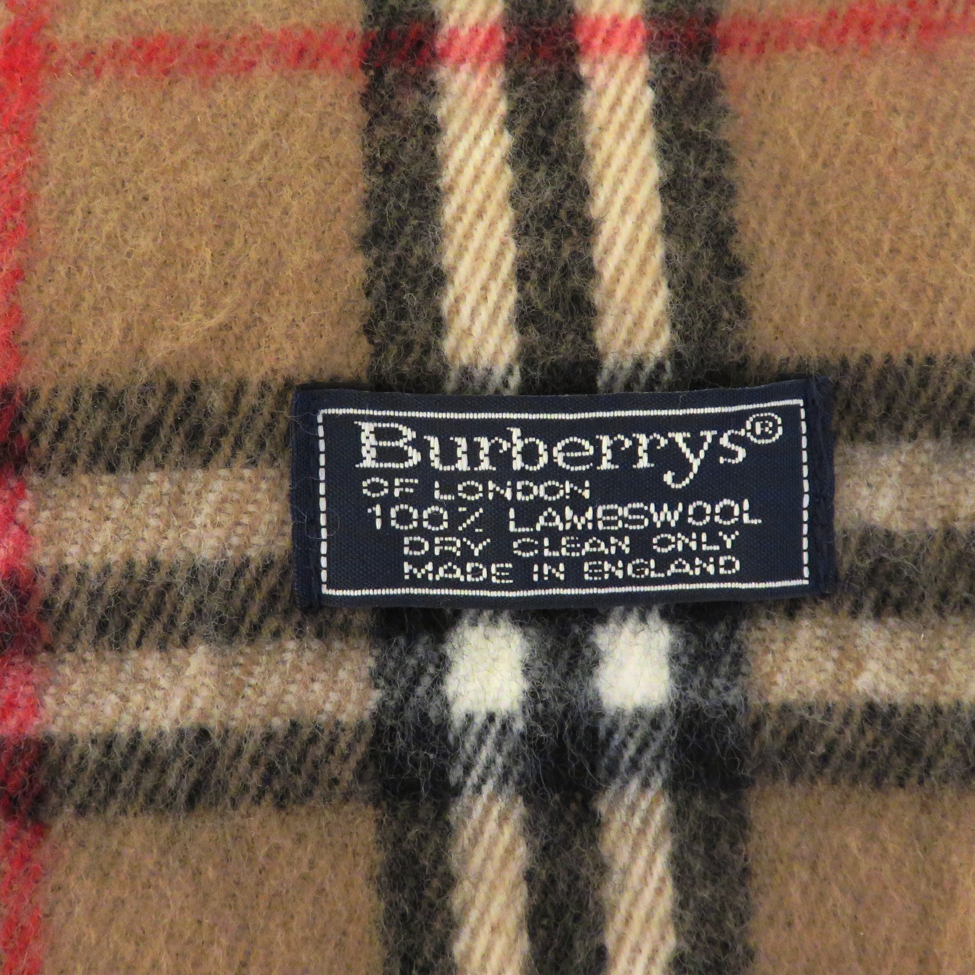Burberry Archive Beige Check Lambswool Scarf Vintage Made in England Unisex
