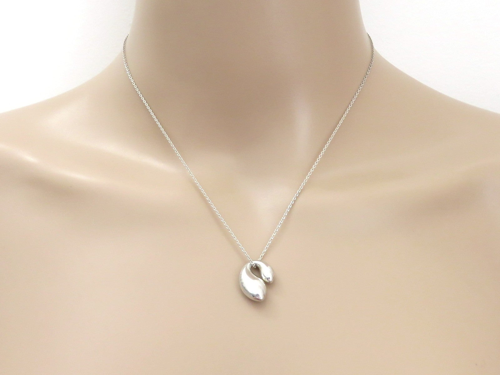 Tiffany & Co Sterling Silver Double Teardrop Pendant Price Includes US Tariff