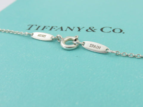 TIFFANY & CO Sterling Silver Pink Sapphire Open Heart Pendant Necklace