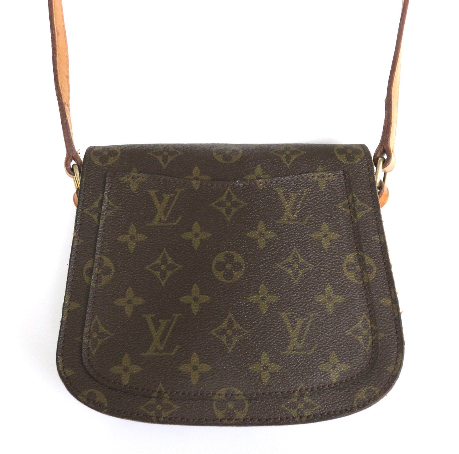LOUIS VUITTON Monogram Canvas Leather Saint Cloud Shoulder Bag Purse Authentic