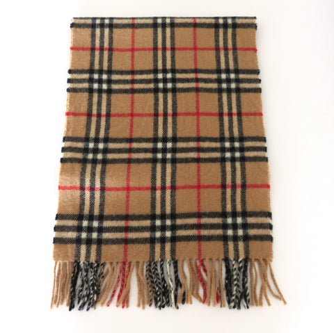 Burberry Archive Beige Check Lambswool Scarf Price Includes US Tariff