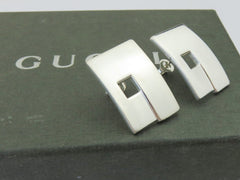 Gucci Sterling Silver Large G Logo Stud Earrings