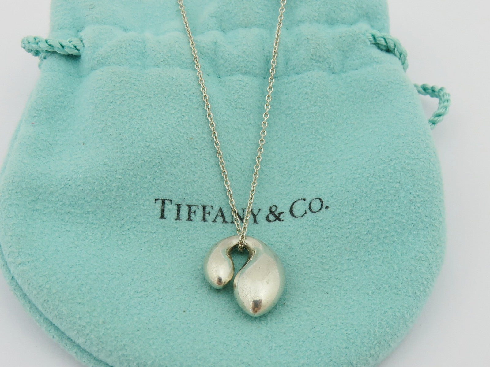 Tiffany & Co Sterling Silver Double Teardrop Pendant Price Includes US Tariff