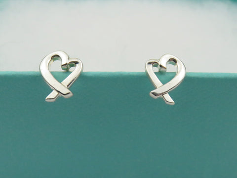 TIFFANY & CO Sterling Silver Loving Heart Earrings