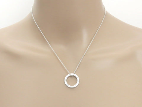 TIFFANY & CO Sterling Silver 1837 Circle Pendant Necklace RRP AU$ 545