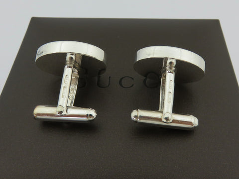 Gucci Sterling Silver G Logo Oval Cufflinks Price Includes US Tariff