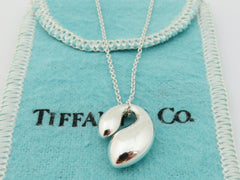 Tiffany & Co Sterling Silver Double Teardrop Pendant Necklace