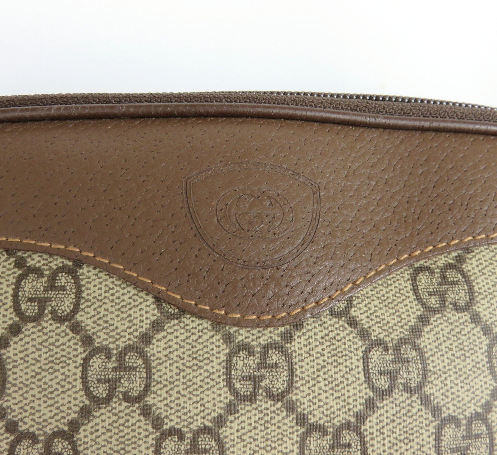 Authentic Vintage GUCCI Brown GG Monogram Canvas Leather Cross Body Bag Purse