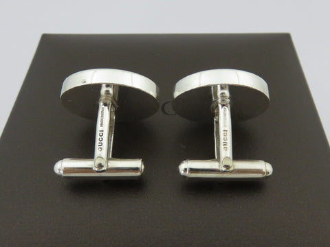 Gucci Sterling Silver G Logo Oval Cufflinks Price Includes US Tariff