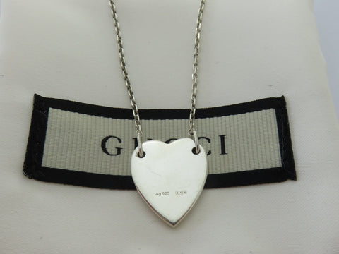 Gucci Sterling Silver Trademark Heart Bracelet Price Includes US Tariff
