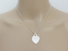 TIFFANY & CO Silver Mother of Pearl Return to Tiffany Double Heart Pendant