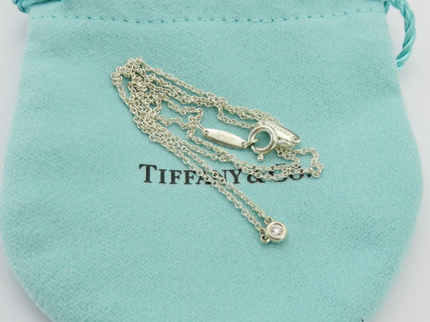 TIFFANY & CO Sterling Silver Diamonds By The Yard Pendant Necklace RRP AUD 935