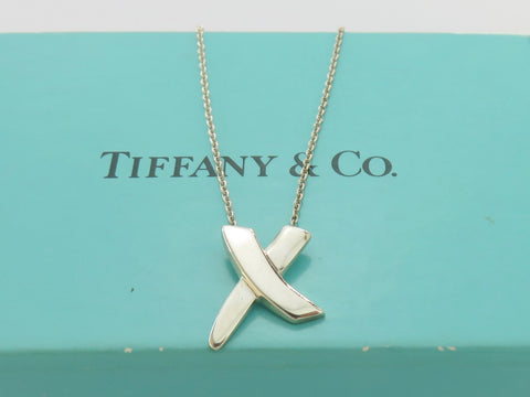 TIFFANY & CO Sterling Silver Kiss X Pendant Necklace Price Includes US Tariff