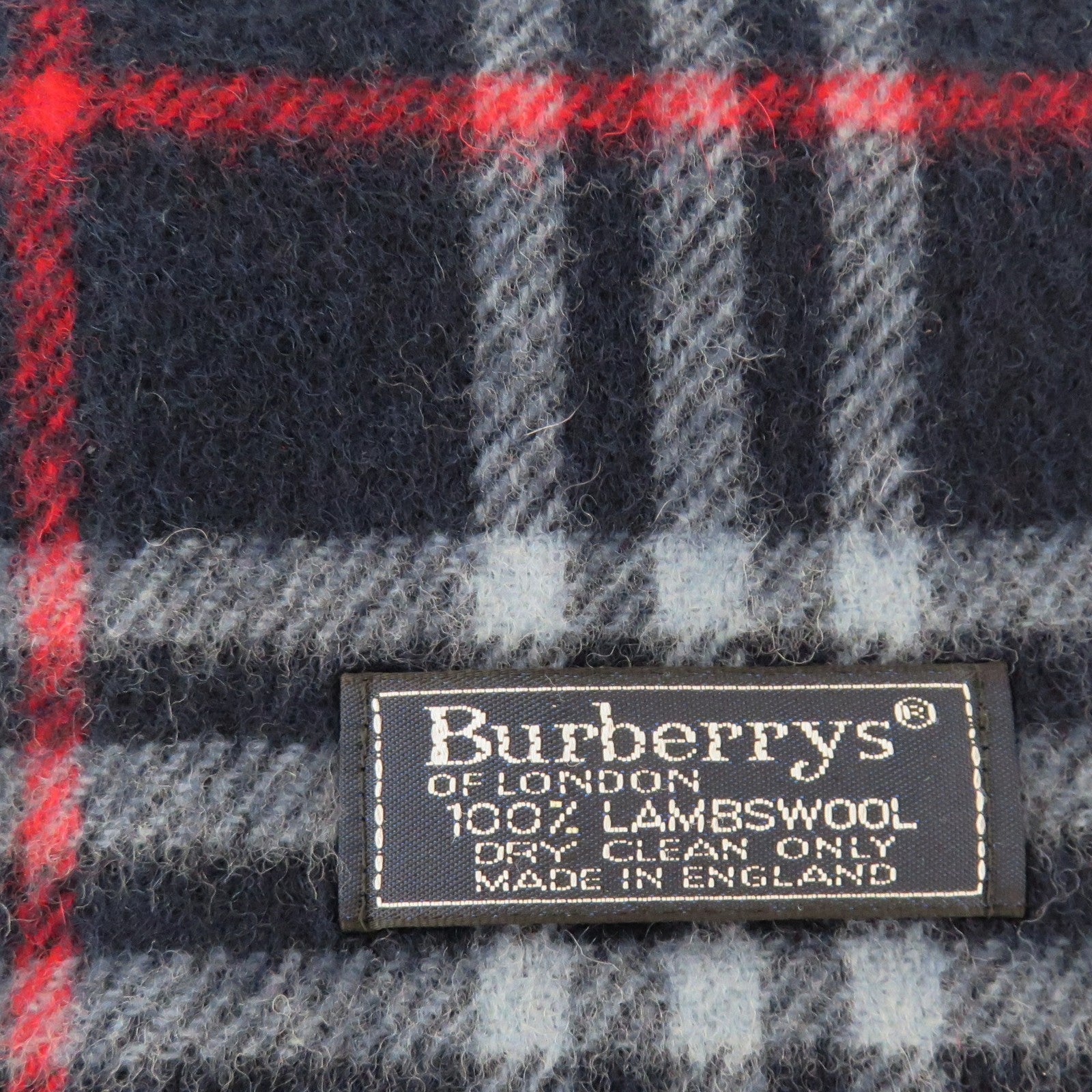 Burberry Navy Check Lambswool Scarf Price Includes US Tariff