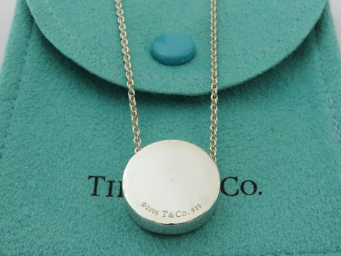 TIFFANY & CO Sterling Silver 1837  Concave Pendant Necklace