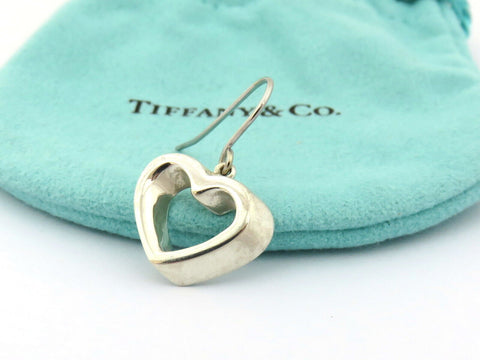 TIFFANY & CO Sterling Silver Geometric Heart Dangle Single Earring
