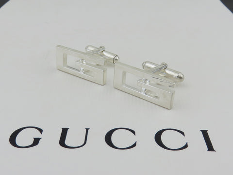 Gucci Sterling Silver G Logo Cufflinks Price Includes US Tariff