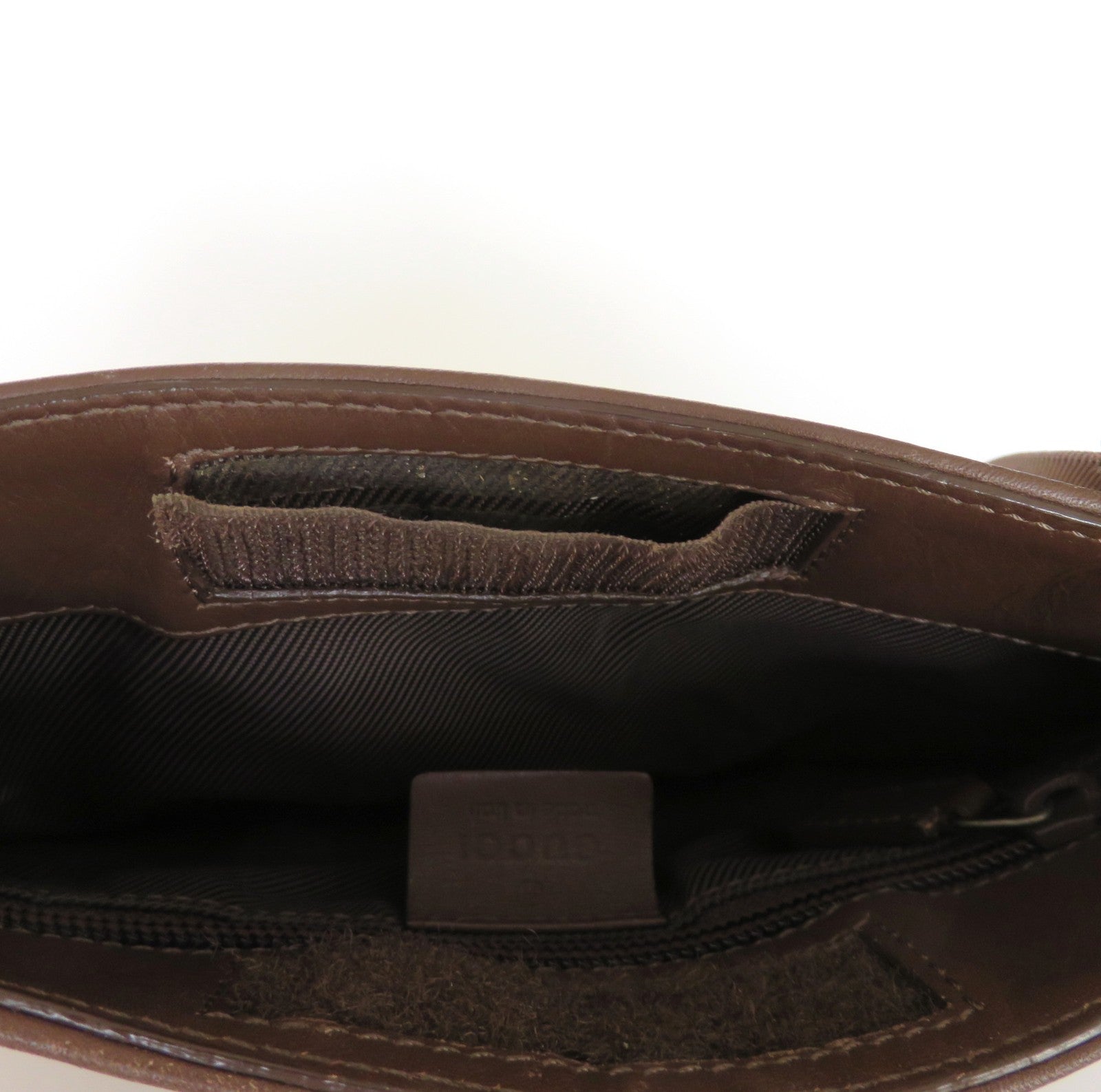 GUCCI Brown GG Monogram Canvas Leather Unisex Cross Body Bag Purse Authentic