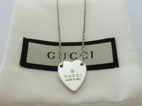 Gucci Sterling Silver Trademark Heart Bracelet Price Includes US Tariff