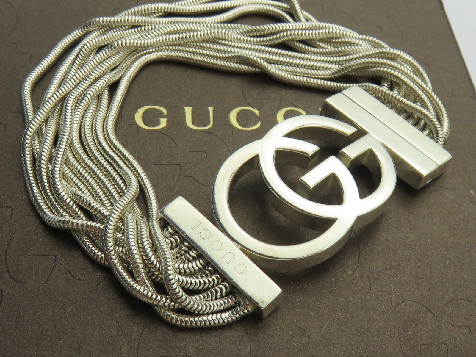 Gucci Sterling Silver GG Logo 10 Chain Bracelet Price Includes US Tariff