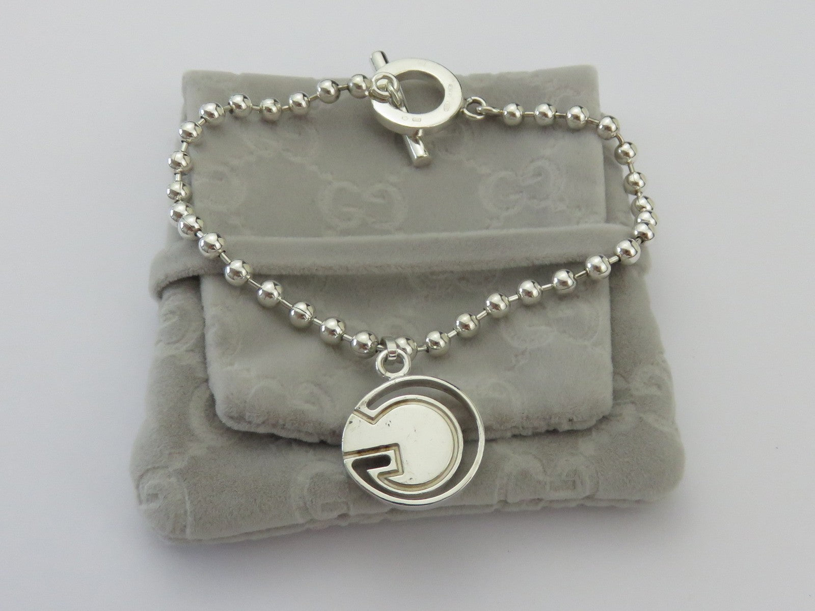 Gucci Sterling Silver G Logo Toggle Bracelet Price Includes US Tariff