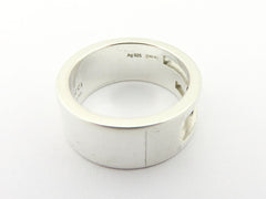 GUCCI Sterling Silver G Logo Band Ring Size 5.75