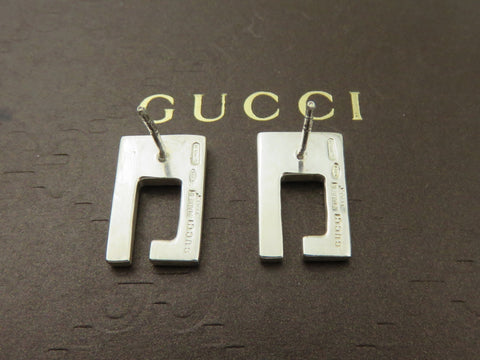 Gucci Sterling Silver G Logo Stud Earrings