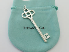 Tiffany & Co Sterling Silver Large Crown Key Pendant Charm