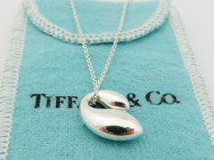 Tiffany & Co Sterling Silver Double Teardrop Pendant Necklace