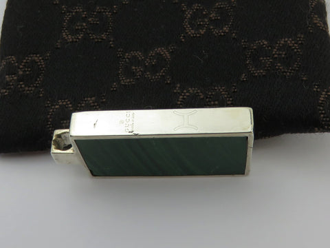 Gucci Sterling Silver Pisces Green Stone Pendant Charm