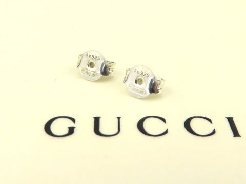 GUCCI Sterling Silver Trademark Heart Tag Earrings Price Includes US Tariff