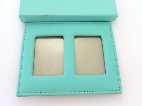 TIFFANY & CO Blue Leather Photo Frame