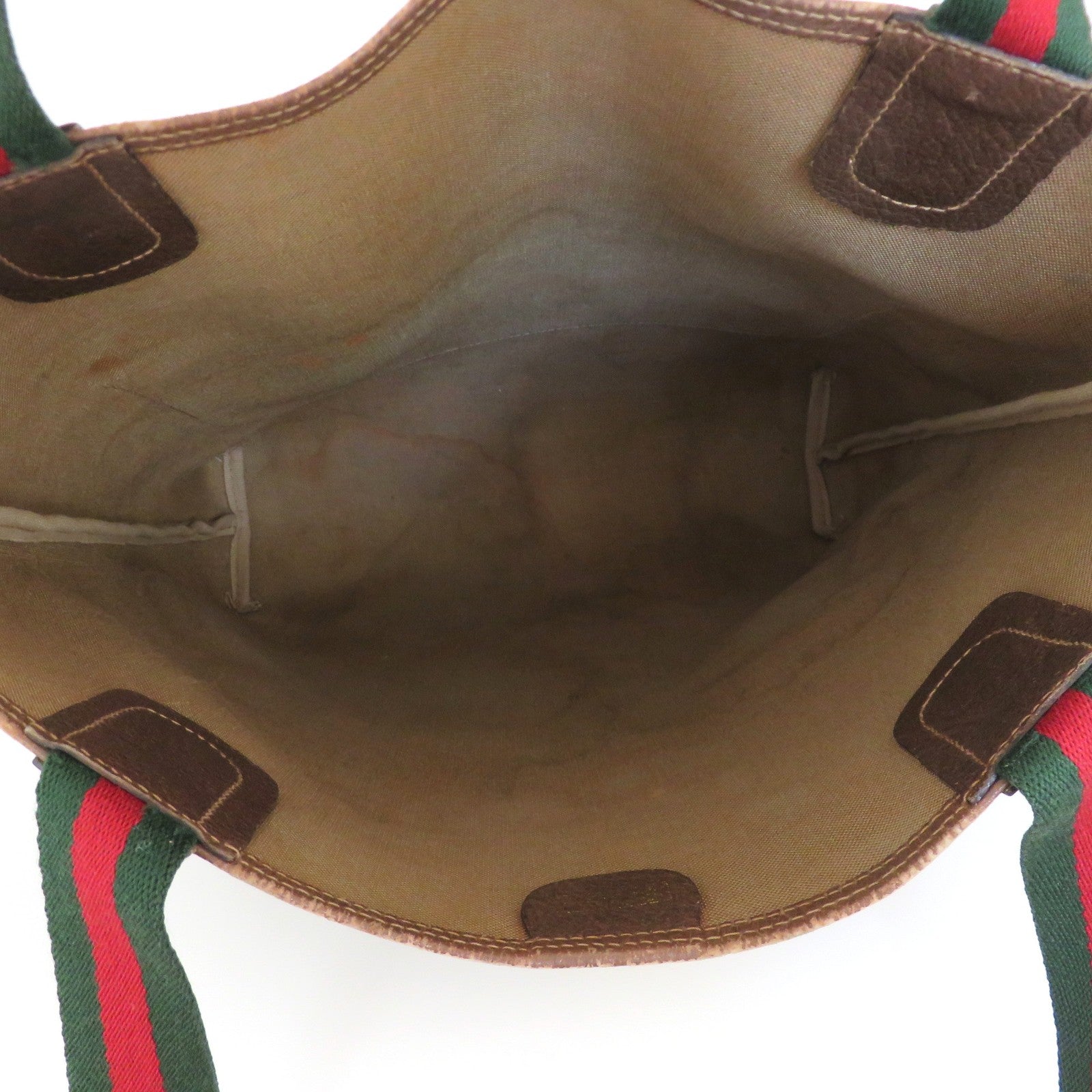 GUCCI GG Monogram Canvas Leather Large Brown Tote Shoulder Bag Authentic Italy