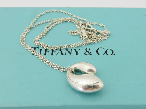 Tiffany & Co Sterling Silver Double Teardrop Pendant Necklace