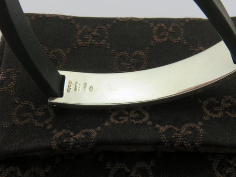 GUCCI Sterling Silver Black Rubber Bracelet Price Includes US Tariff