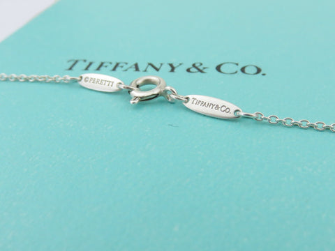 TIFFANY & CO Sterling Silver Pink Sapphire Open Heart Pendant Necklace