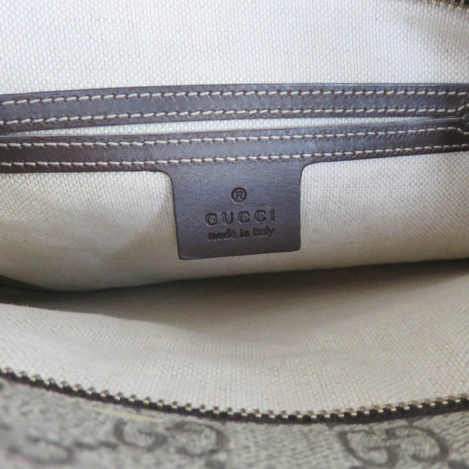 GUCCI Brown GG Monogram Canvas Leather Unisex Cross Body Bag Purse Authentic