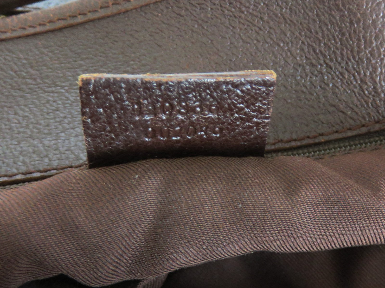 GUCCI Brown Original GG Canvas Leather Tote Handbag Shoulder Bag Purse