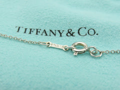 TIFFANY & CO Sterling Silver Kiss Bar Diamond Pendant Necklace