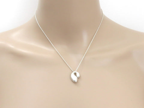 Tiffany & Co Sterling Silver Double Teardrop Pendant Necklace