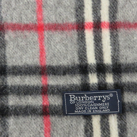 Burberry Grey Check Cashmere Scarf