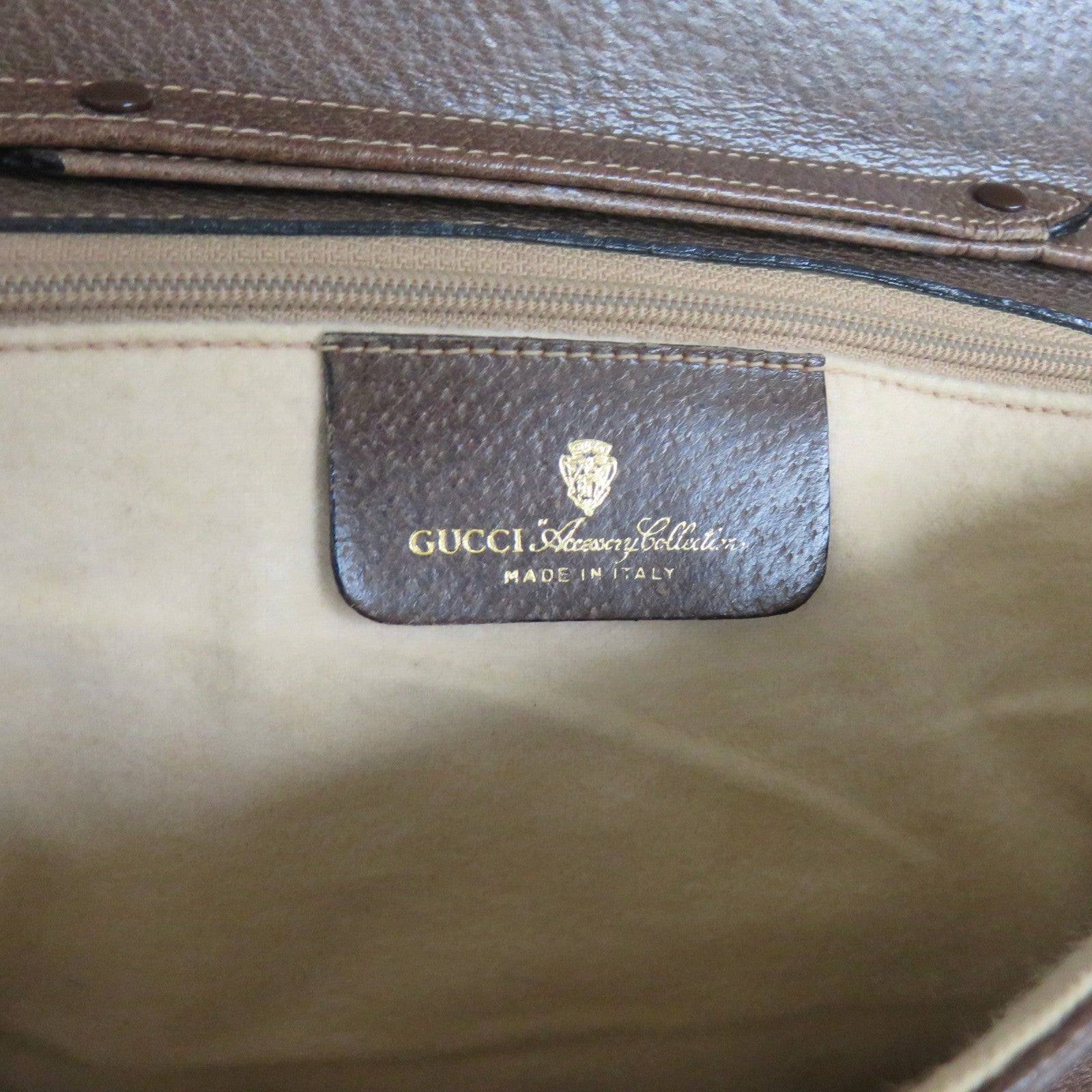 Gucci Vintage Brown GG Monogram Canvas Leather Convertible Shoulder Bag Clutch