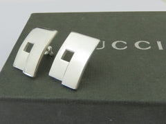 Gucci Sterling Silver Large G Logo Stud Earrings