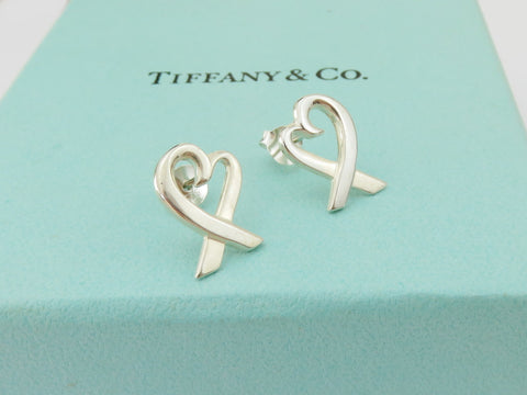 TIFFANY & CO Sterling Silver Large Loving Heart Earrings