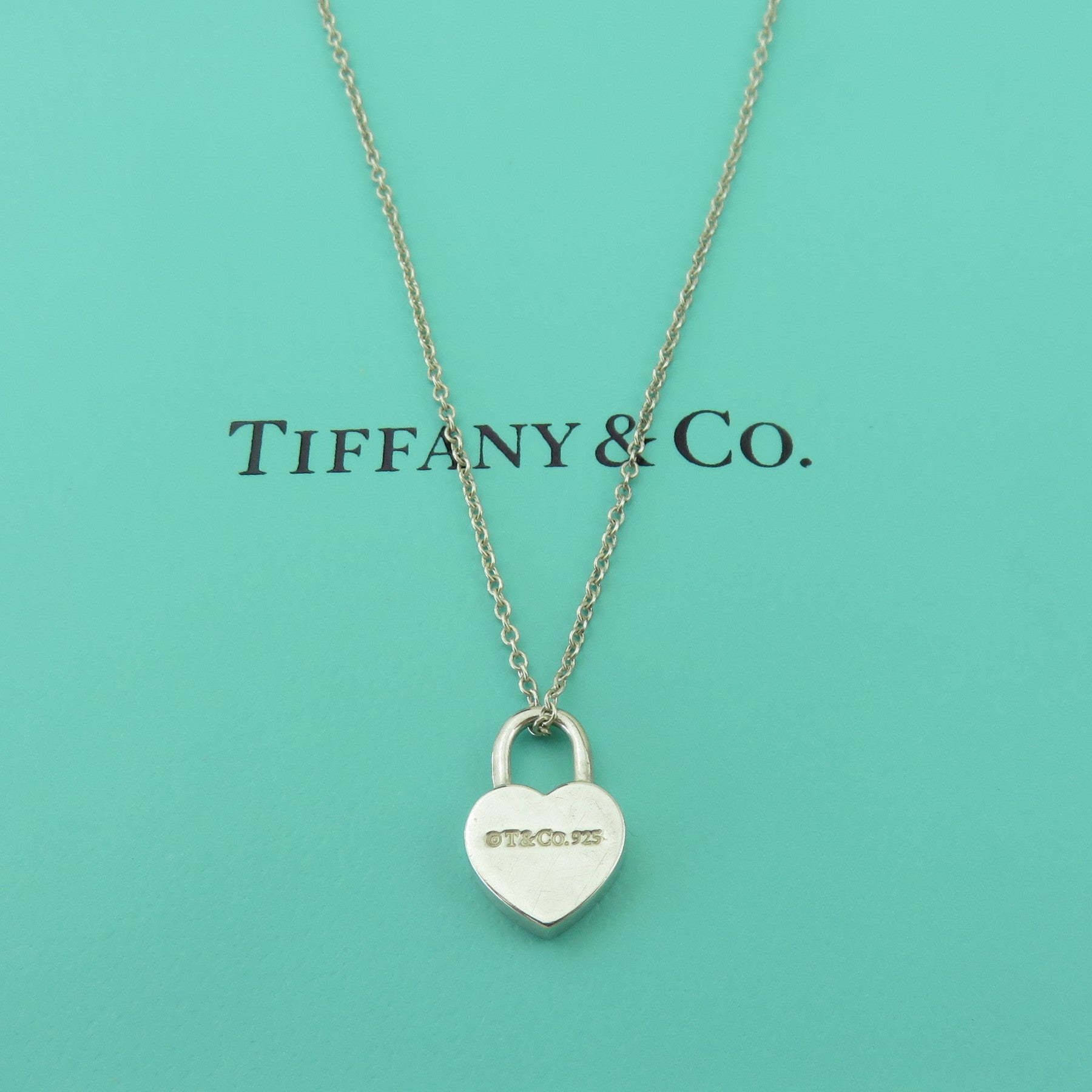 TIFFANY & CO 925 Silver Return to Tiffany Mini Heart Lock Pendant Necklace