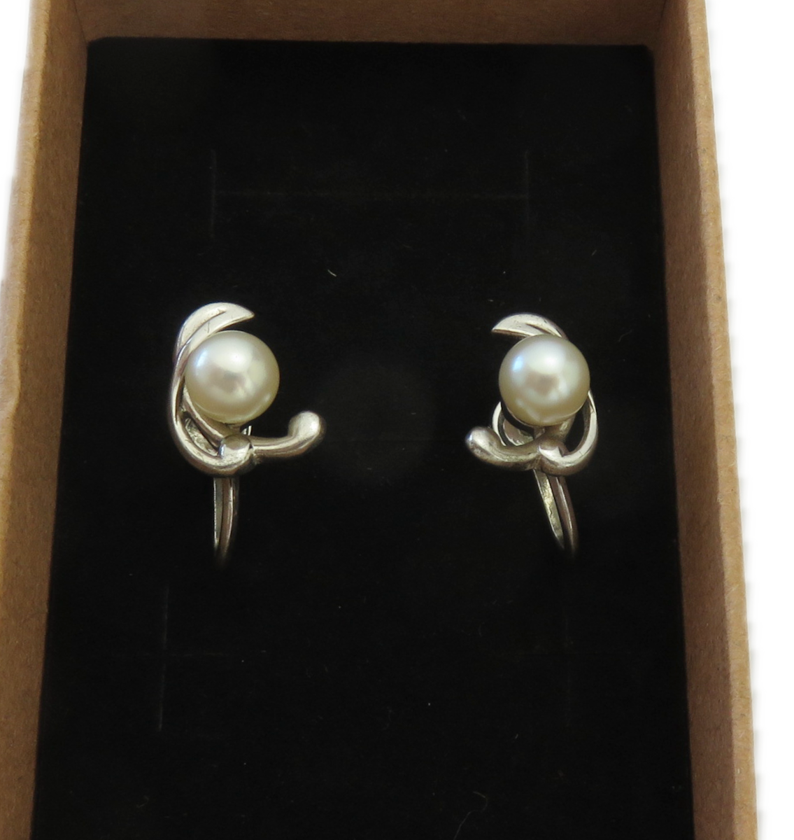 Vintage Japanese 6.2mm Akoya Pearl Sterling Silver Screw On Earrings